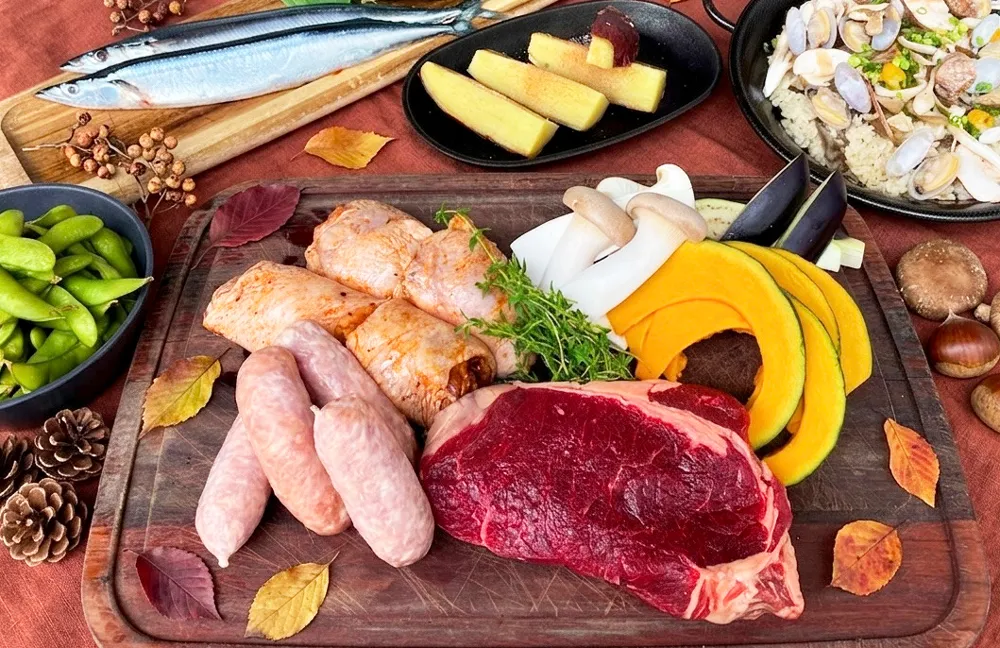 【秋の贅沢BBQコース】人気の定番肉×秋刀魚・木ノ子など秋の味覚が楽しめるプラン